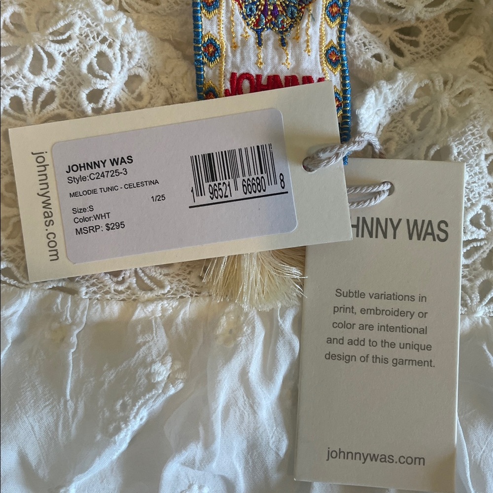 NWT Johnny Was Melodie Tunic in White. Size Small - Picture 7 of 8